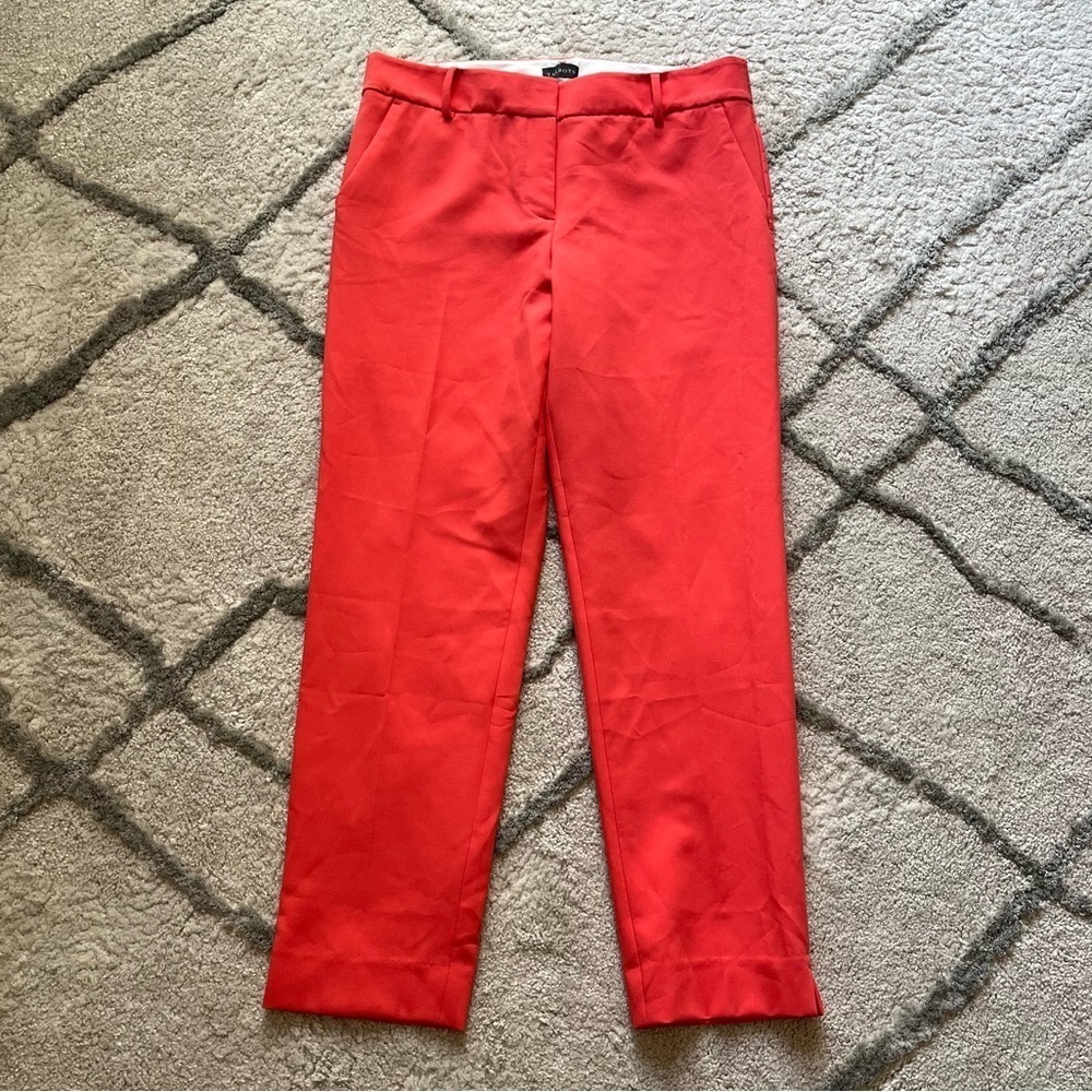 Talbots dress pants Hampshire ankle pant coral slim straight 10